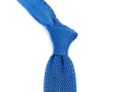 Ties<Double Monk Silk Knit Tie Royal Blue