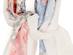 Scarves<Double Monk Silk Patchwork Foulard Floral White