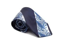 Ties<Tie Your Tie Silk Striped Floral Tie Navy