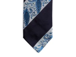 Ties<Tie Your Tie Silk Striped Floral Tie Navy