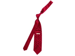 Ties<Double Monk Silk Tie Jacquard Flower Red