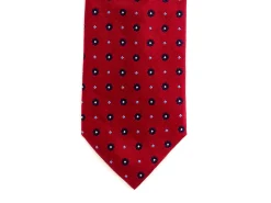 Ties<Double Monk Silk Tie Jacquard Flower Red