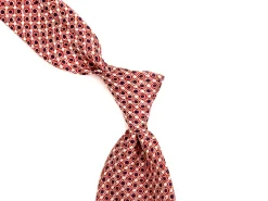 Ties<Double Monk Silk Tie Retro Circle Red
