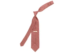 Ties<Double Monk Silk Tie Retro Circle Red