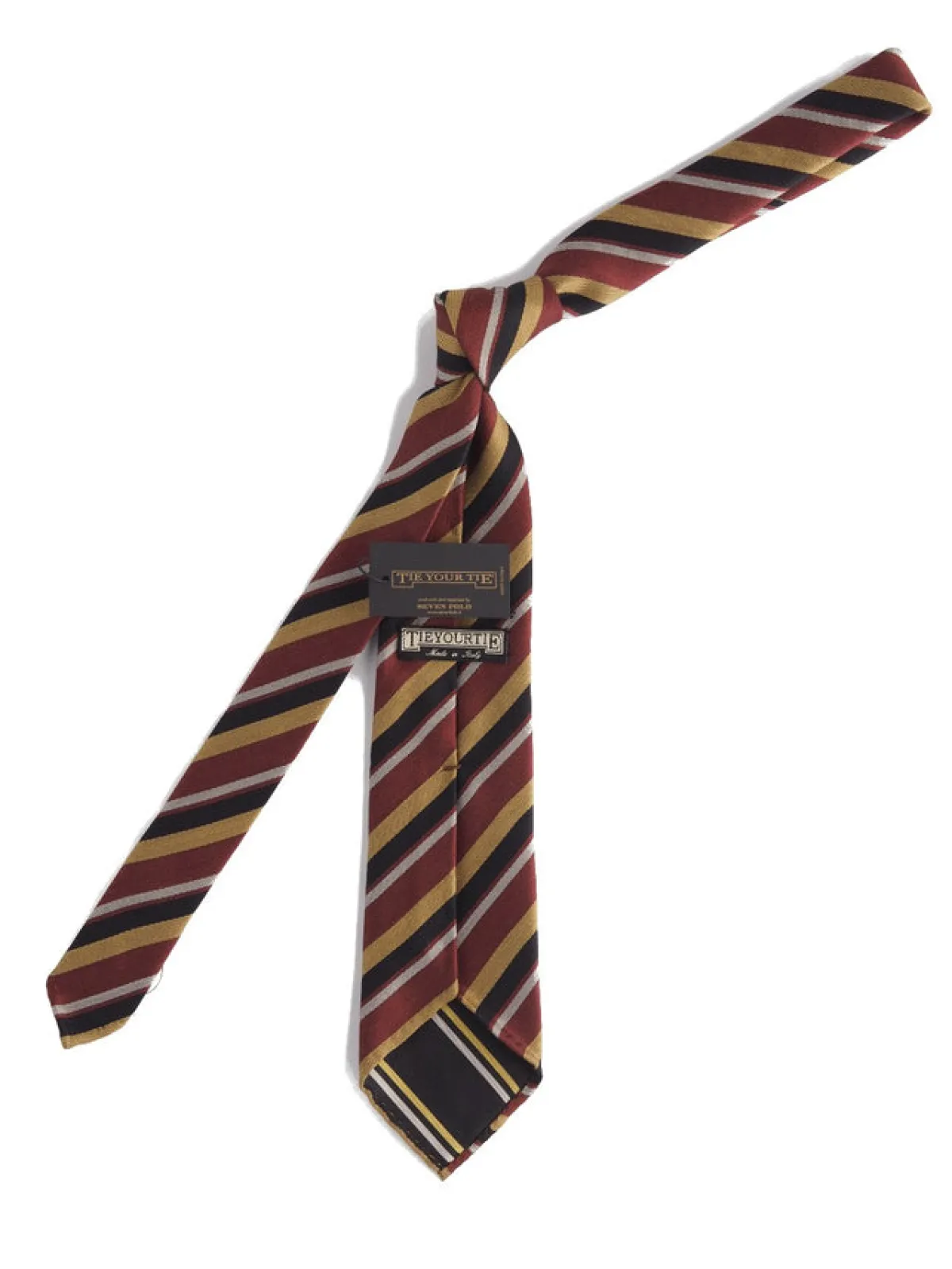 Ties<Tie Your Tie Silk Tie Thin Repp Stripe Red & Gold