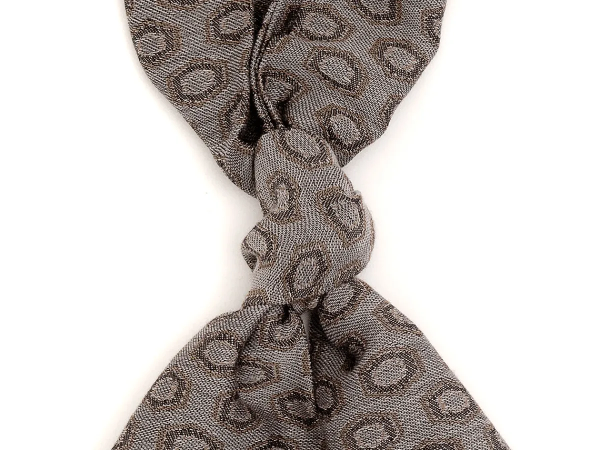 Scarves<Simonnot Godard Silk Wool Ascot Grey