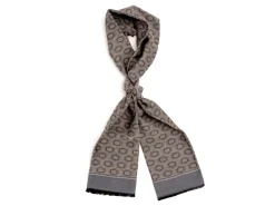 Scarves<Simonnot Godard Silk Wool Ascot Grey