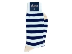 Socks<Corgi Striped Socks Light Blue
