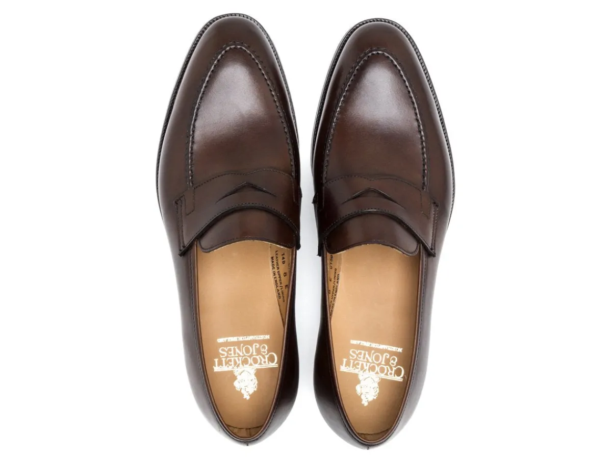 Summer Shoes | Loafers & Slip-ons<Crockett & Jones Sydney Dark Brown Burnished Calf