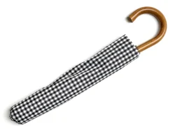 Umbrellas<Fox Umbrellas Telescopic Malacca Handle Black & White Gingham