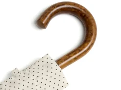 Umbrellas<Fox Umbrellas Telescopic Malacca Handle Ivory & Brown Polka Dot