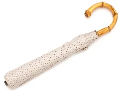 Umbrellas<Fox Umbrellas Telescopic Whangee Handle Ivory & Brown Polka Dot