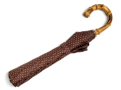 Umbrellas<Fox Umbrellas Telescopic Whangee Handle Brown & White Polka Dot