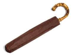 Umbrellas<Fox Umbrellas Telescopic Whangee Handle Brown & White Polka Dot
