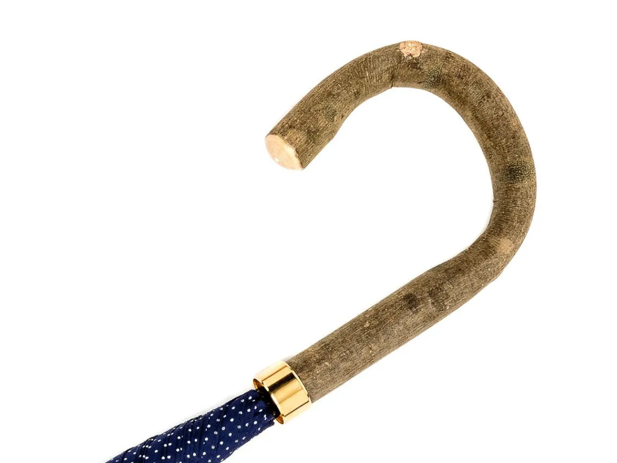 Umbrellas<Fox Umbrellas Tube Ash Handle Navy & White Polka Dot