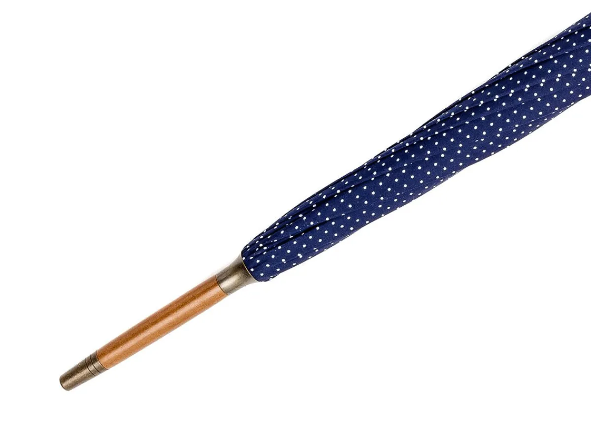 Umbrellas<Fox Umbrellas Tube Ash Handle Navy & White Polka Dot