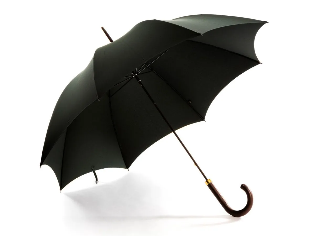 Umbrellas<Fox Umbrellas Tube Dark Brown Handle Dark Green