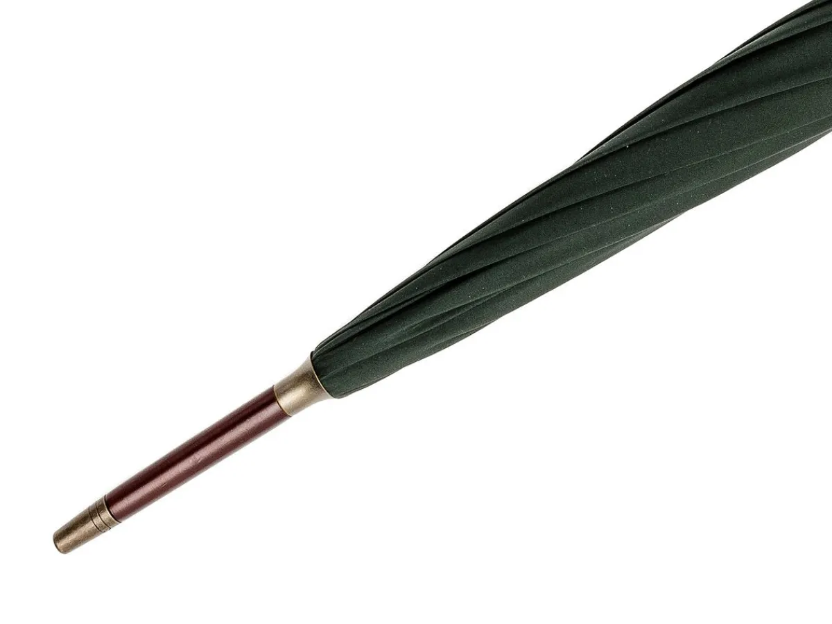Umbrellas<Fox Umbrellas Tube Dark Brown Handle Dark Green