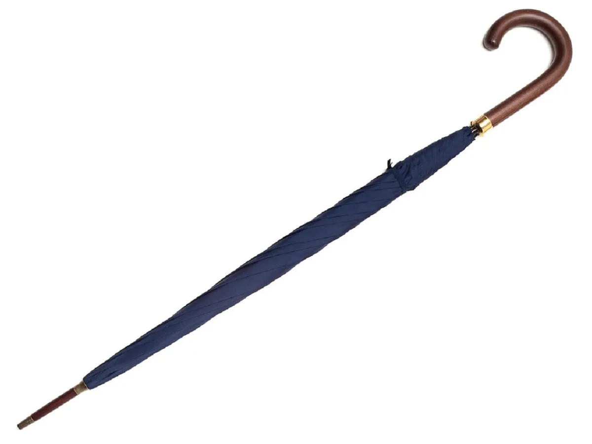 Umbrellas<Fox Umbrellas Tube Dark Brown Handle Navy