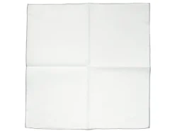 Pocket Squares<Carlo Riva White Linen-Cotton Pochette with Grey Edge