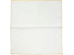 Pocket Squares<Carlo Riva White Linen-Cotton Pochette with Yellow Edge