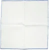 Pocket Squares<Carlo Riva White Linen-Cotton Pochette with Blue Edge