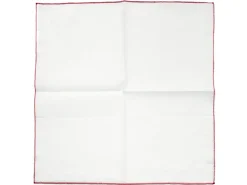 Pocket Squares<Carlo Riva White Linen-Cotton Pochette with Red Edge