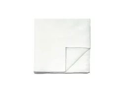 Pocket Squares<Carlo Riva White Linen-Cotton Pochette with Grey Edge