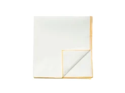 Pocket Squares<Carlo Riva White Linen-Cotton Pochette with Yellow Edge
