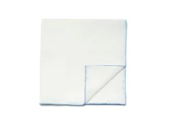 Pocket Squares<Carlo Riva White Linen-Cotton Pochette with Light Blue Edge