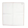 Pocket Squares<Simonnot Godard White Pocket Square with Brown Edge