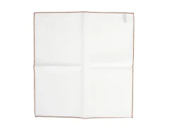 Pocket Squares<Simonnot Godard White Pocket Square with Brown Edge