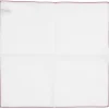 Pocket Squares<Simonnot Godard White Pocket Square with Cassis Edge