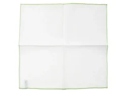 Pocket Squares<Simonnot Godard White Pocket Square with Green Edge