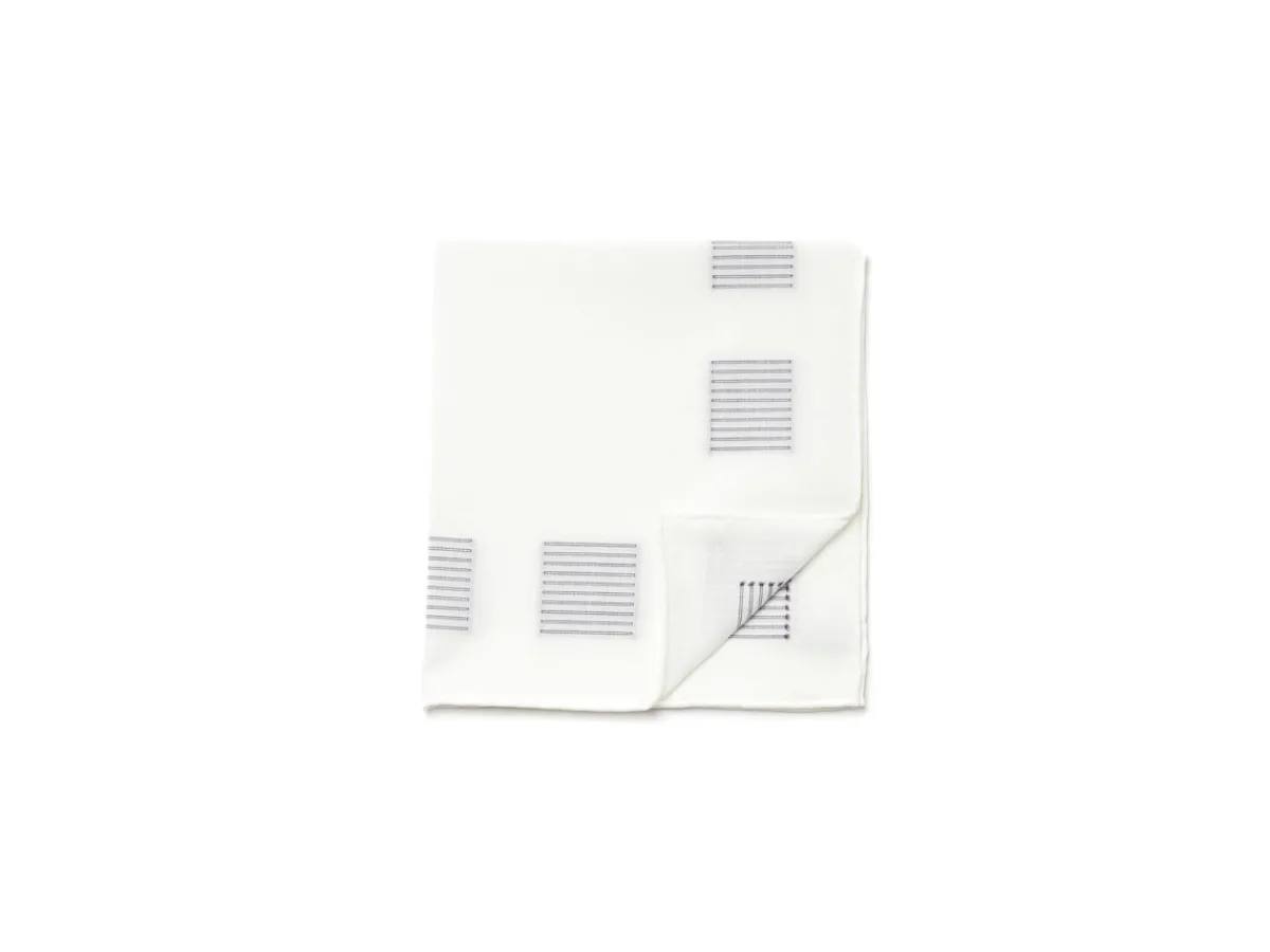 Pocket Squares<Simonnot Godard White Pocket Square with Square Stitch