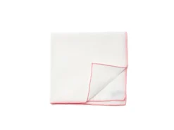 Pocket Squares<Simonnot Godard White Pocket Square with Pink Edge