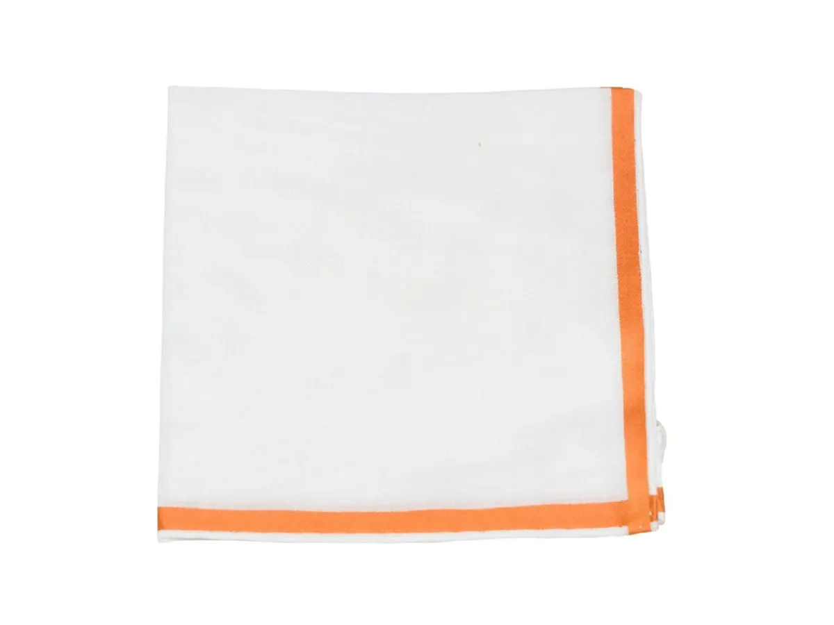 Pocket Squares<Simonnot Godard White-Orange Amalfi Pocket Square