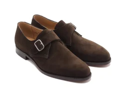 Suede | Monk Straps<Crockett & Jones Woollahra 2 Dark Brown Calf Suede